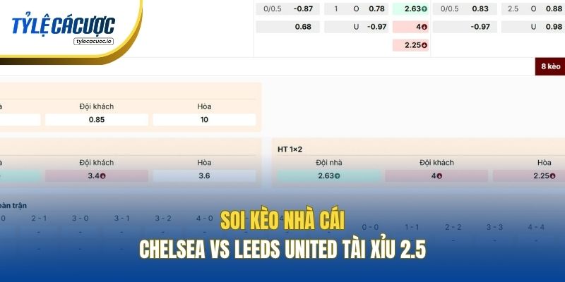 Soi kèo nhà cái Chelsea vs Leeds United Tài Xỉu 2.5