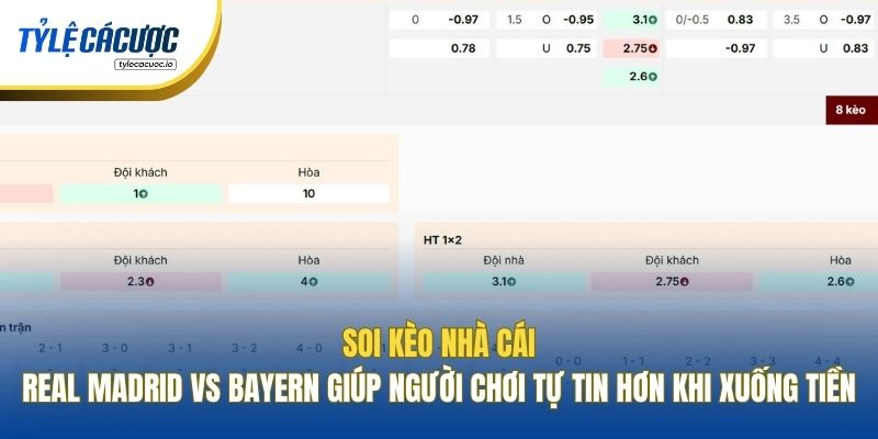 Soi kèo nhà cái Real Madrid vs Bayern giúp người chơi tự tin hơn khi xuống tiền